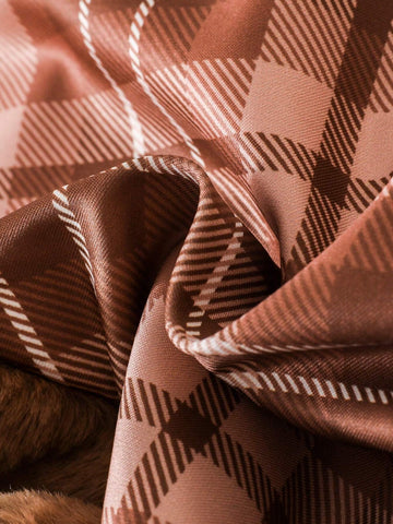 Young Girls Fashion Fluffy Patchwork Plaid Design Versatile A-Line Mini Skirt, Suitable For Daily, Commute And Casual Wear