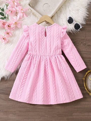 Young Girl's Fashionable Casual Trendy Cute Cartoon Print Dress