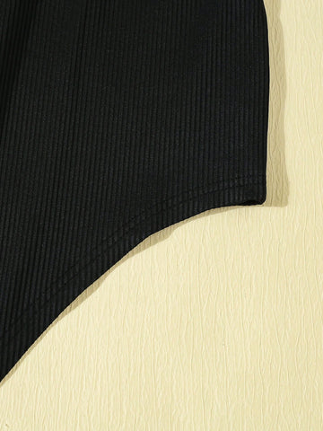 Young Girl's Solid Color Fashionable Summer Dress + Belt