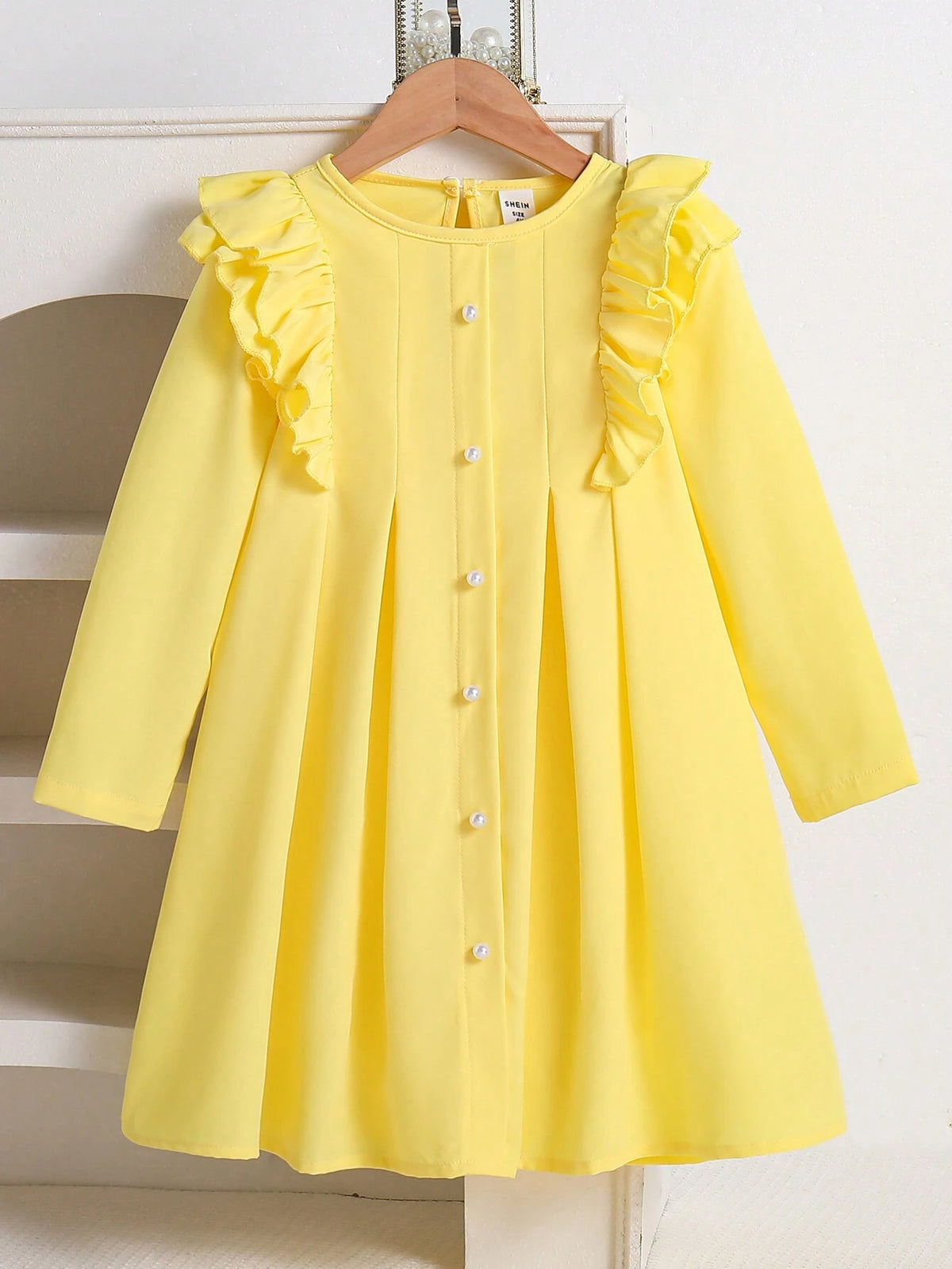Young Girls' Solid Color Simple Daily Dress