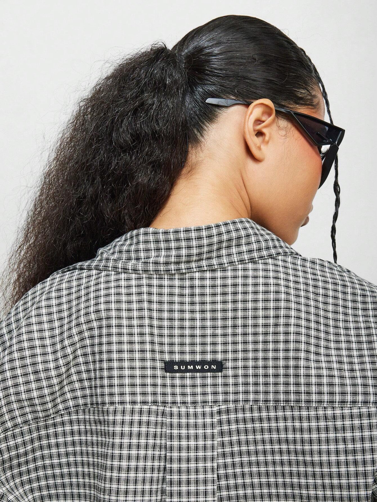 SUMWON WOMEN Cropped Check Shirt