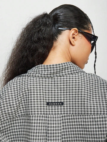 SUMWON WOMEN Cropped Check Shirt