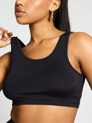 SUMWON WOMEN Jersey Crop Tank Top And High Waist Running Shorts Two Piece Co Ord Set