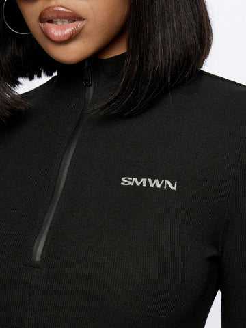 SUMWON WOMEN Long Sleeve Rib Full Length Unitard