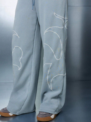 SUMWON WOMEN Washed Wide Leg Side Slit Jogger Sweatpants