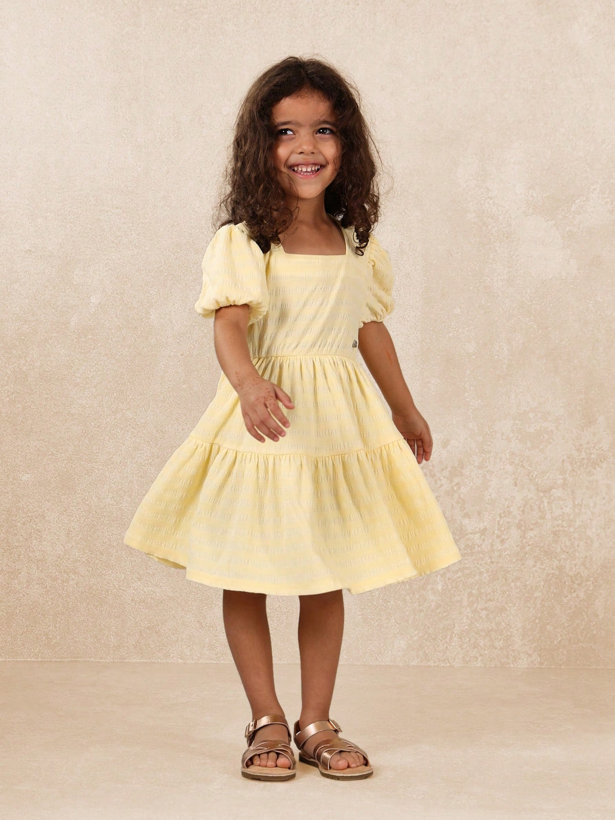 Young GirlsComfy Young Girls Textured Tiered Dress