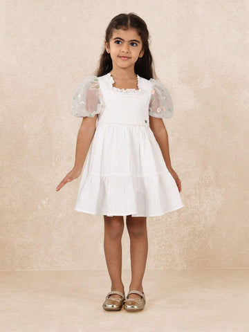 Young GirlsComfy Young Girls Textured Tiered Dress