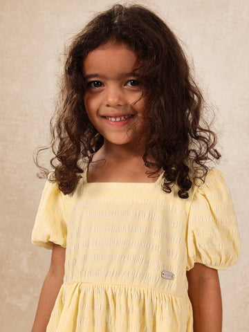 Young GirlsComfy Young Girls Textured Tiered Dress