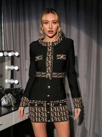 Sade Printed Button Bandage Set