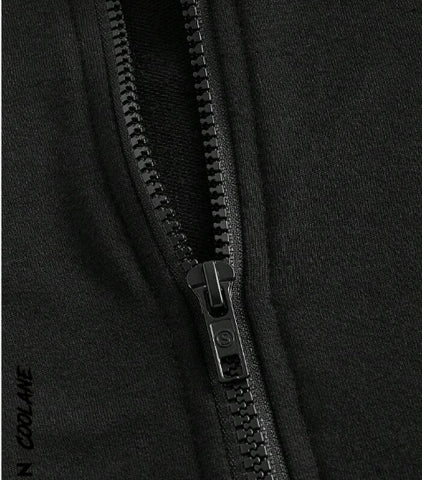 Letter Graphic Striped Side Zip Up Crop Tee