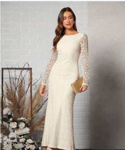 Belle Backless Lace Overlay Wedding Dress