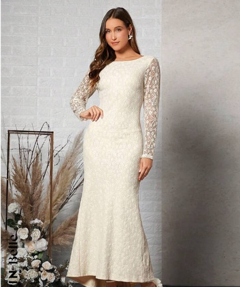 Belle Backless Lace Overlay Wedding Dress