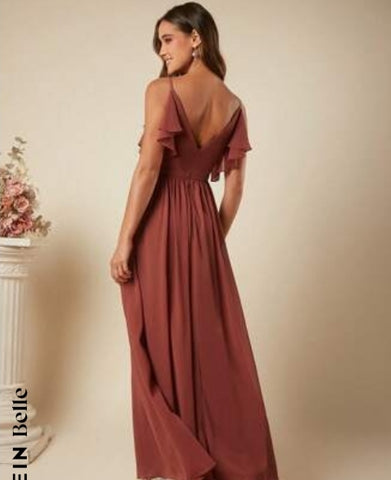 Belle Cold Shoulder Rhinestone Detail Bridesmaid Dress