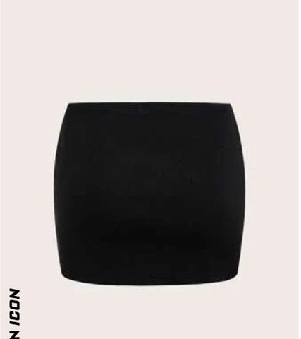 ICON Car & Letter Graphic Bodycon Skirt