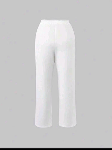 SHEIN Unity Graphic Print Elastic Waist Straight Leg Pants
