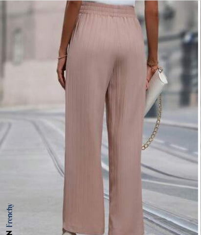 Tie Waist Straight Leg Pants