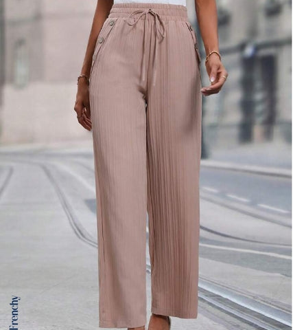 Tie Waist Straight Leg Pants