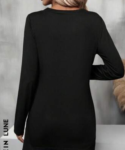 Half Zip Asymmetrical Hem Tee