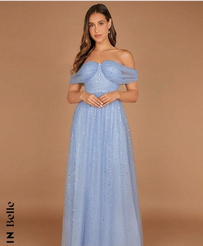 Belle Off Shoulder Mesh Overlay Bridesmaid Dress