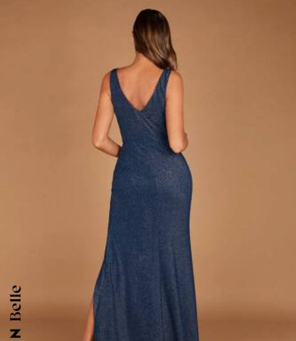 Belle Wrap Hem Glitter Bridesmaid Dress