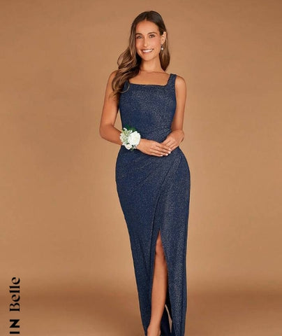 Belle Wrap Hem Glitter Bridesmaid Dress