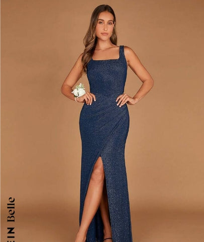 Belle Wrap Hem Glitter Bridesmaid Dress