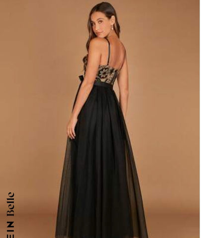 Floral Print Mesh Overlay Belted Cami Dress