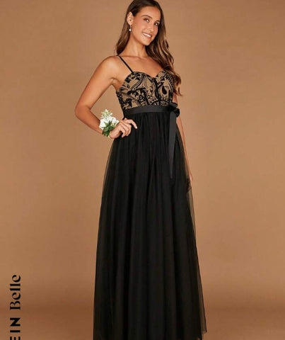 Floral Print Mesh Overlay Belted Cami Dress