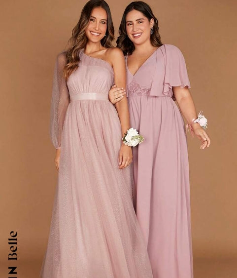 Belle Plus 1pc Cloak Sleeve Chiffon Maxi Dress