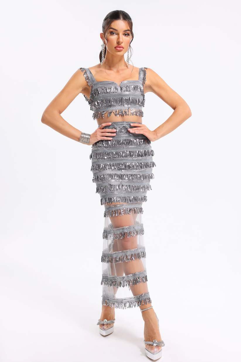 Setlla Sequins Tassel Dress