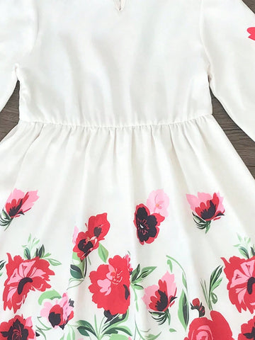 Seven Princess Young Girl Digital Print Long Sleeve Dress, Summer New Arrival