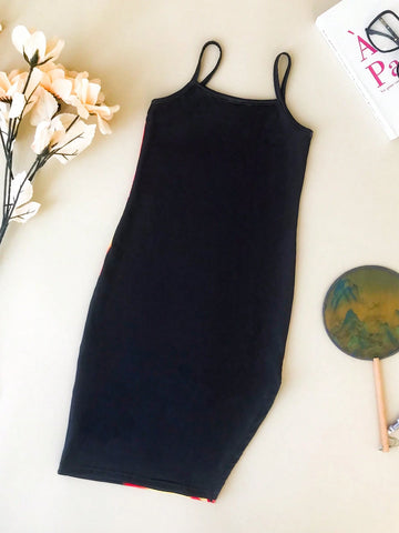 Seven Princess Young Girl Floral Print Slit Strap Casual Dress, Suitable For Summer