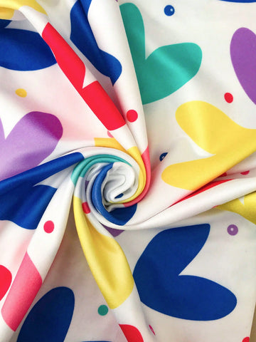 Seven Princess Young Girls Colorful Heart Print Casual Vacation Style Princess Dress, Summer New Arrival