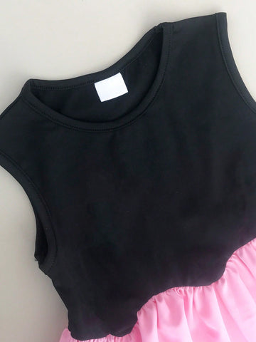 Seven Princess Young Girls Summer New Patchwork Sleeveless Round Neck Simple Casual Dress