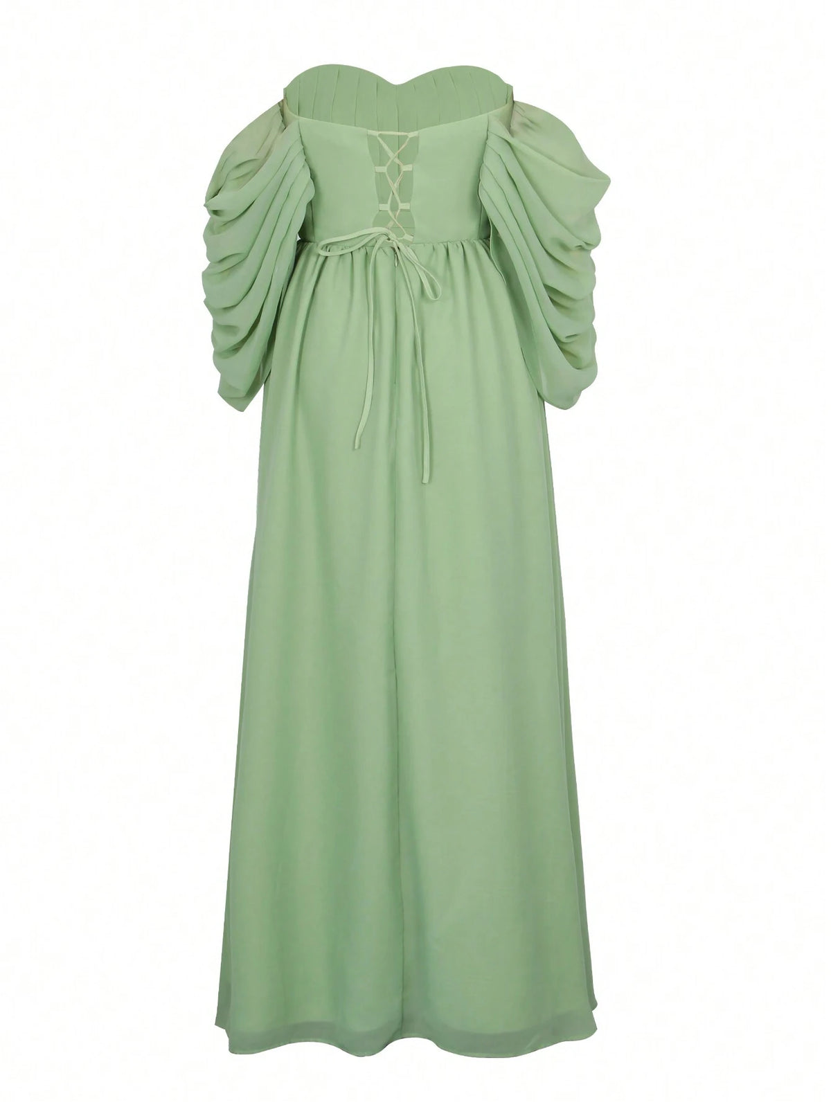 Sexy Cold Shoulder Party Dress, Goddess Level Chiffon Bridesmaid Formal Gown With Fitted Waist