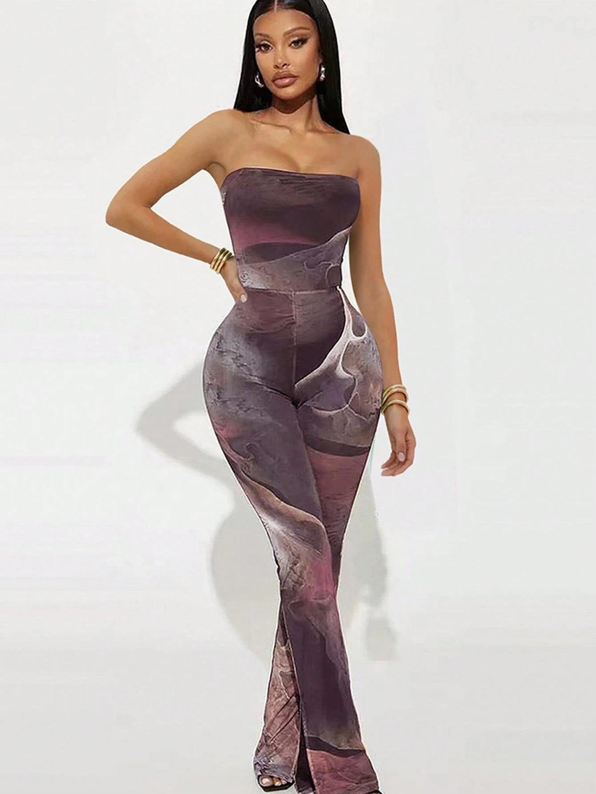 Sexy Mesh Camisole Long Jumpsuit, Fashionable For Summer