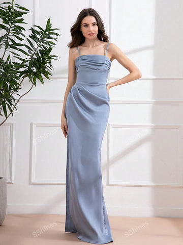 Sexy Spaghetti Strap Slit Waist Maxi Dress