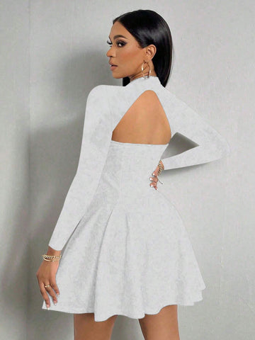 Sexy & Stylish Hollow-Out Long Sleeve Mini Dress