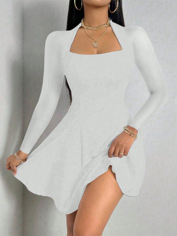 Sexy & Stylish Hollow-Out Long Sleeve Mini Dress