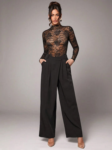 Silquee Elegant Premium Women Sheer Lace Bodysuit, Slightly Sexy For Valentine's Day Valentines Outfit