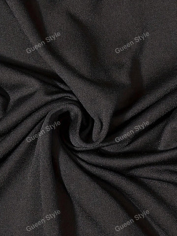 Simple Casual Style Solid Black Skinny Jumpsuit, Versatile For Commuting And Year-Round Wear