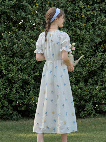 Women's Full Embroidery V-Neck Casual Holiday Style Long Dress