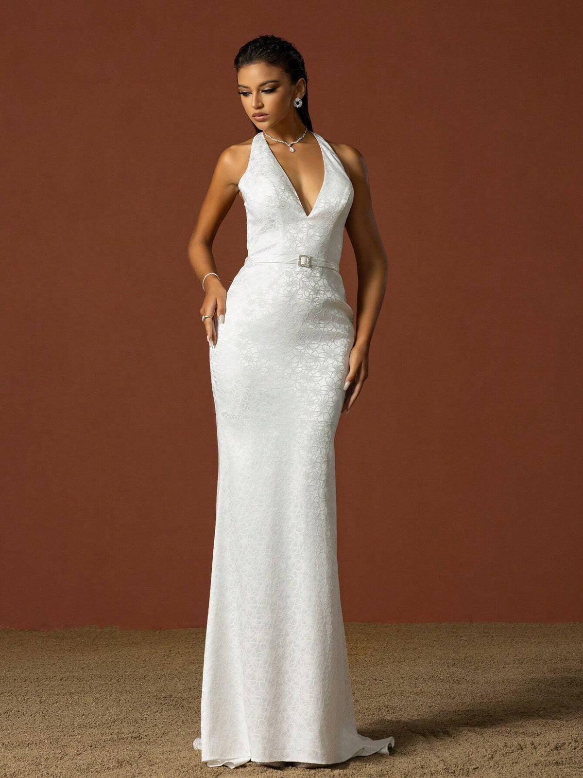 Simplicity Halter V-Neck French Style Light Wedding Dress
