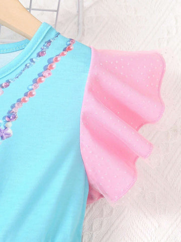 Single Girls" Beach Seashell Princess Dress Puffy Tulle Summer Dress