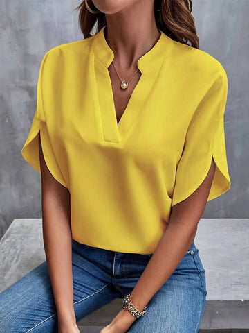 Size-Coded Women's Ruffled Half Sleeve Blouse