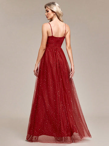 Sleeveless A-Line Tulle Bridesmaid Dress