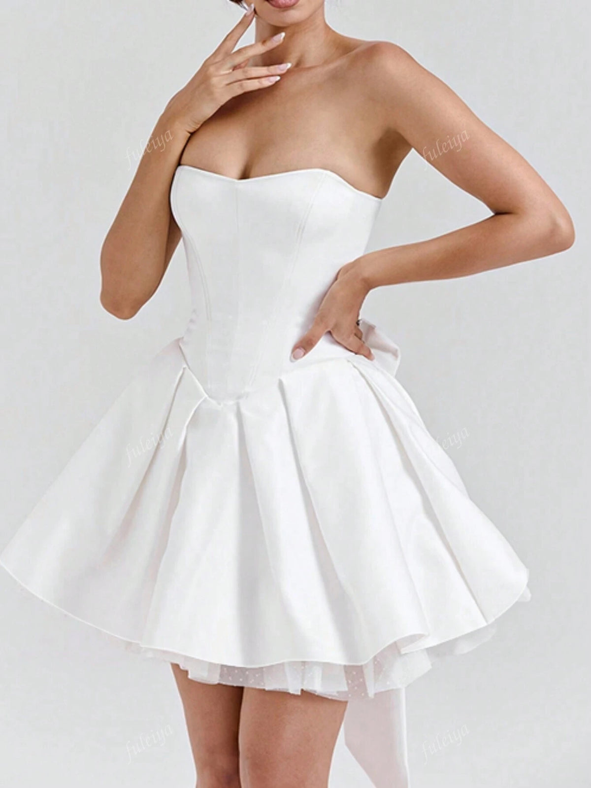 Sleeveless Bowknot Decor A-Line Mini Dress