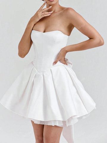 Sleeveless Bowknot Decor A-Line Mini Dress