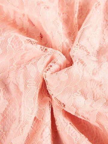 Sleeveless Round Neck Solid Color Lace Empire Waist Long Elegant Bridesmaid Dress For Cocktail Party