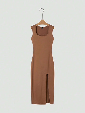 Sleeveless Slit Dress Set
